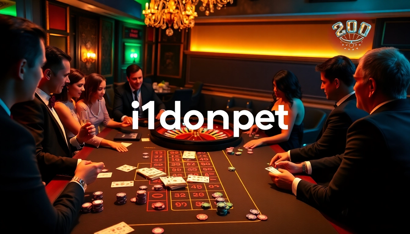 Experience thrilling gameplay at i1dompet, where players enjoy vibrant baccarat and roulette action in a luxurious casino setting.