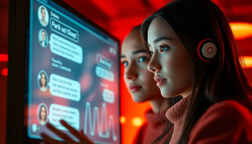 Engaging ai porn chat scene with an intimate AI character interaction, capturing emotional expressions and digital ambiance.